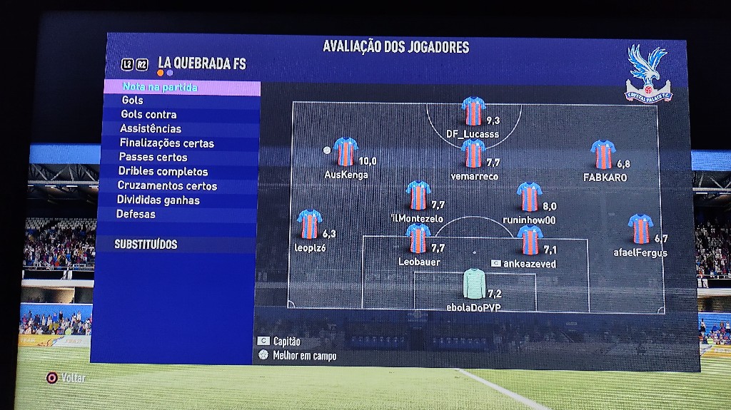 1° PRO CLUBS LEGENDS - notas