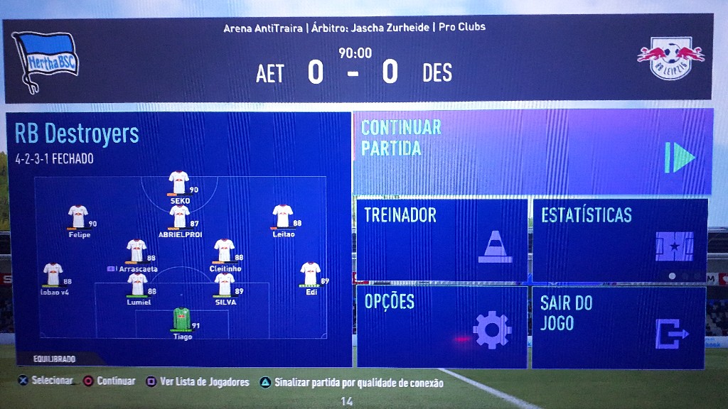1° PRO CLUBS LEGENDS - Volta: AE Tejusa 0 X 0 RB Destroyers (RB Destroyers classificados por melhor campanha)