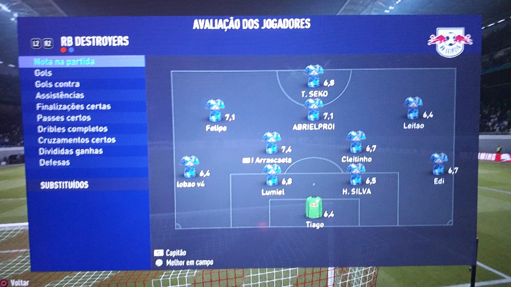 1° PRO CLUBS LEGENDS - Notas RB Destroyers - Melhor em campo: Juliano_Br11 (Arrascaeta)