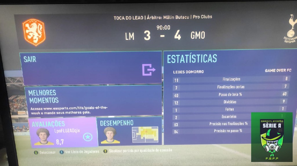 BRASILEIRO SÉRIE A - placar