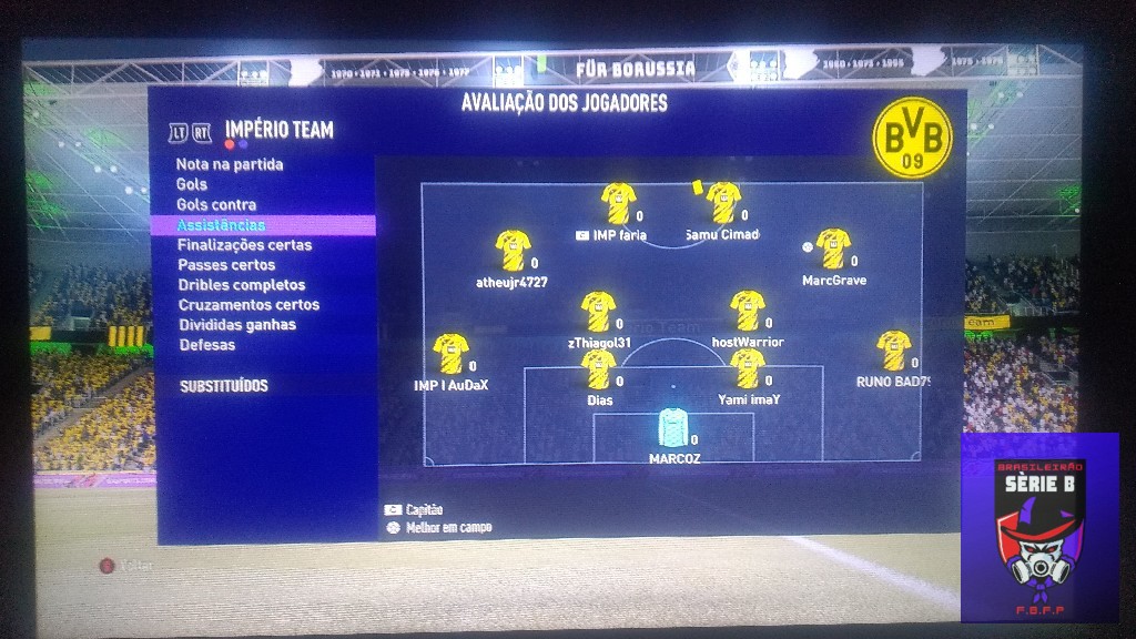 BRASILEIRO SÉRIE B - imperio Team x Royals assistências