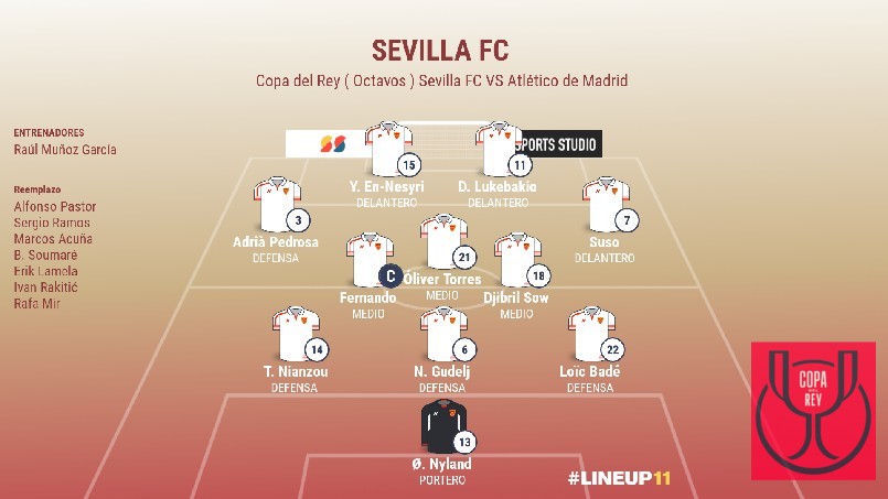 Copa del Rey  - ALINEACIÓN SEVILLA FC 