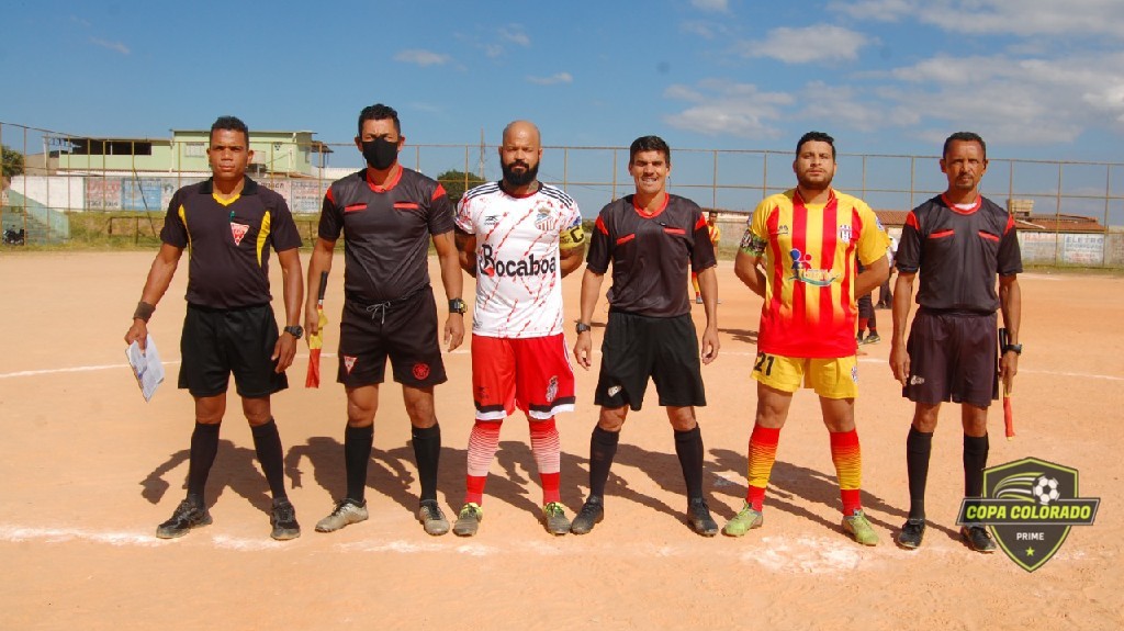 COPA COLORADO PRIME - Quarteto da Arbitragem com os Capitães Wilhiam (Colorado) e Everton (Complexo B. Vista)
