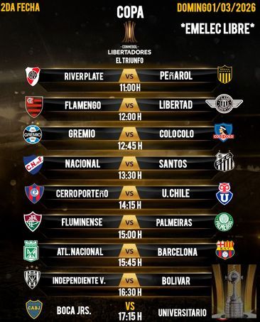 Copa Libertadores El Triunfo2026  - Segunda Fecha 1/03/2026