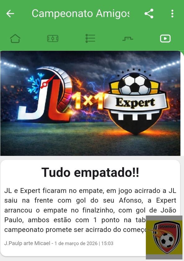 Campeonato Amigos FC 2026 - Ficaram no empate!!