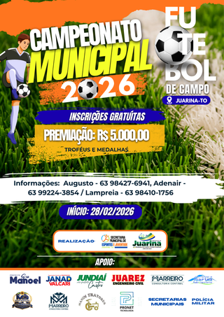CAMPEONATO MUNICIPAL DE FUTEBOL DE CAMPO 2026 - 