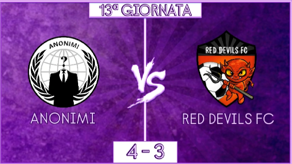 undefined - Anonimi vs Red Devils FC: 13ª GIORNATA (22:30)