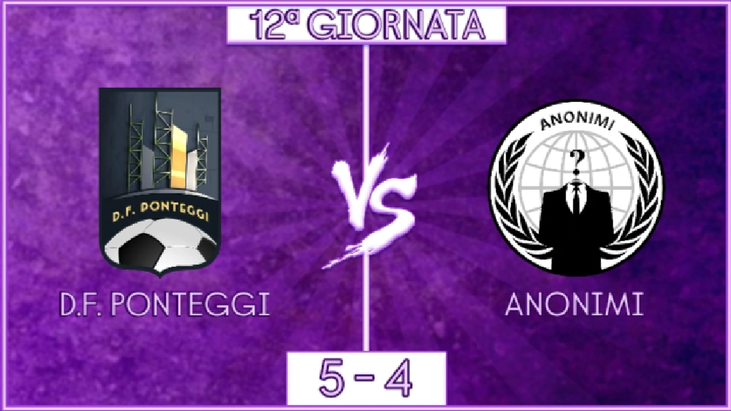 undefined - D.F. Ponteggi vs Anonimi: 12ª GIORNATA (21:30)