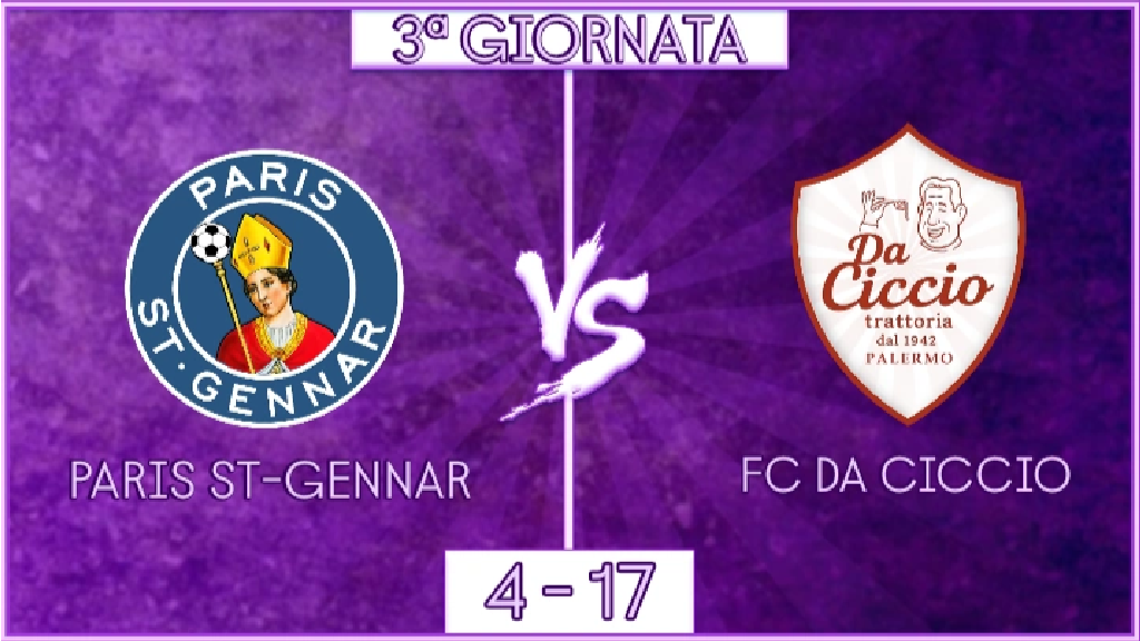 undefined - Paris ST-Gennar vs FC Da Ciccio: 3ª GIORNATA (22:15)