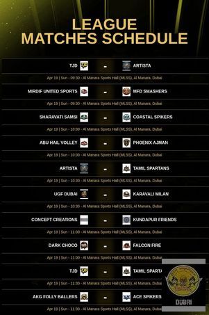 undefined - LEAGUE MATCH FIXTURES - SEASON 3 - 19.04.2026