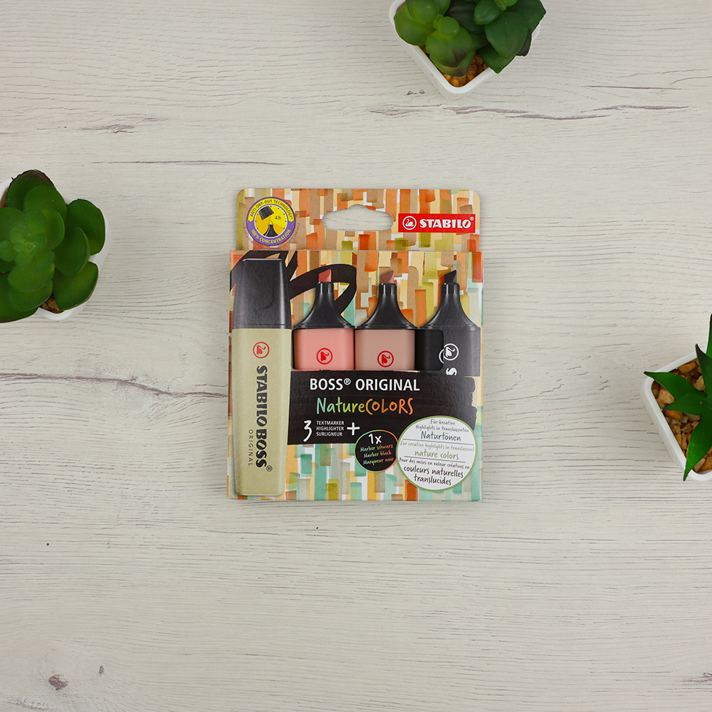 Pack Subrayadores Stabilo Boss Nature Colors.