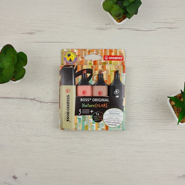 Pack Subrayadores Stabilo Boss Nature Colors.