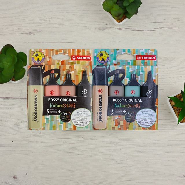 Pack 4 Subrayadores Stabilo Boss Nature Colors