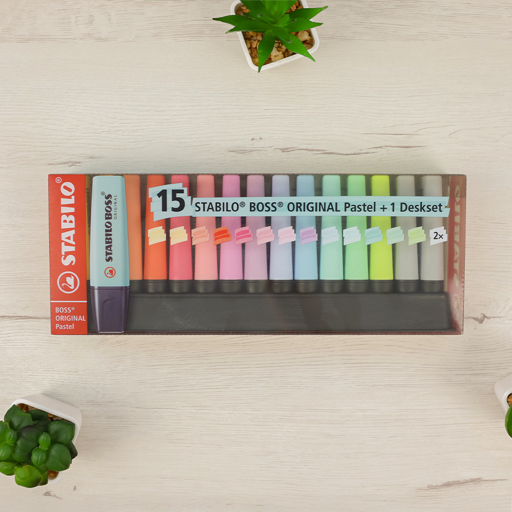 Pack 15 Subrayadores Stabilo Boss Colores Pastel