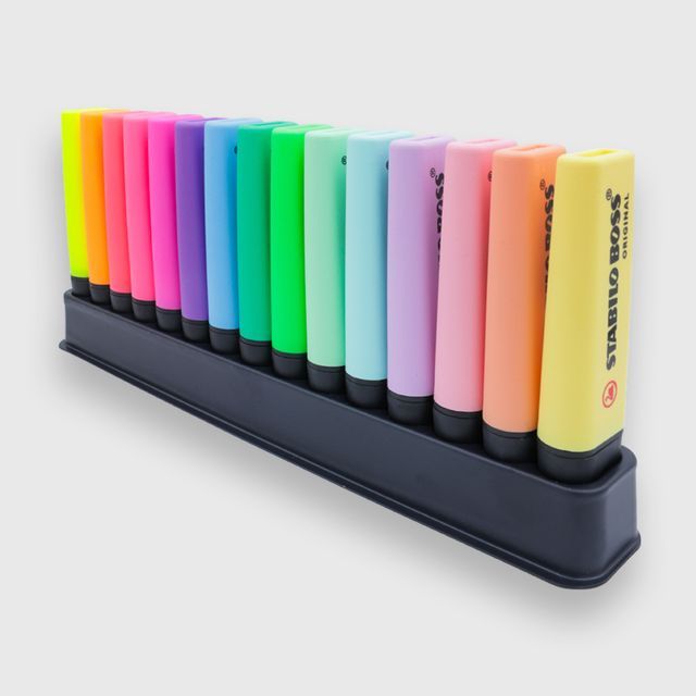 Pack 15 Subrayadores Stabilo BOSS 9 Colore Fluor + 6 Colores Pstel