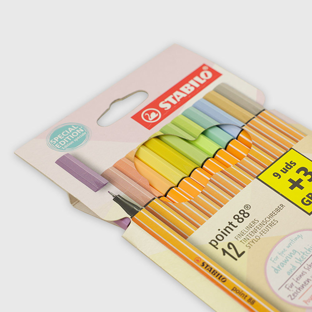 Pack 12 Colores Pastel Stabilo 88 