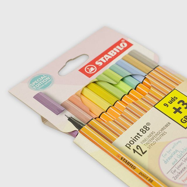 Pack 12 Colores Pastel Stabilo 88 
