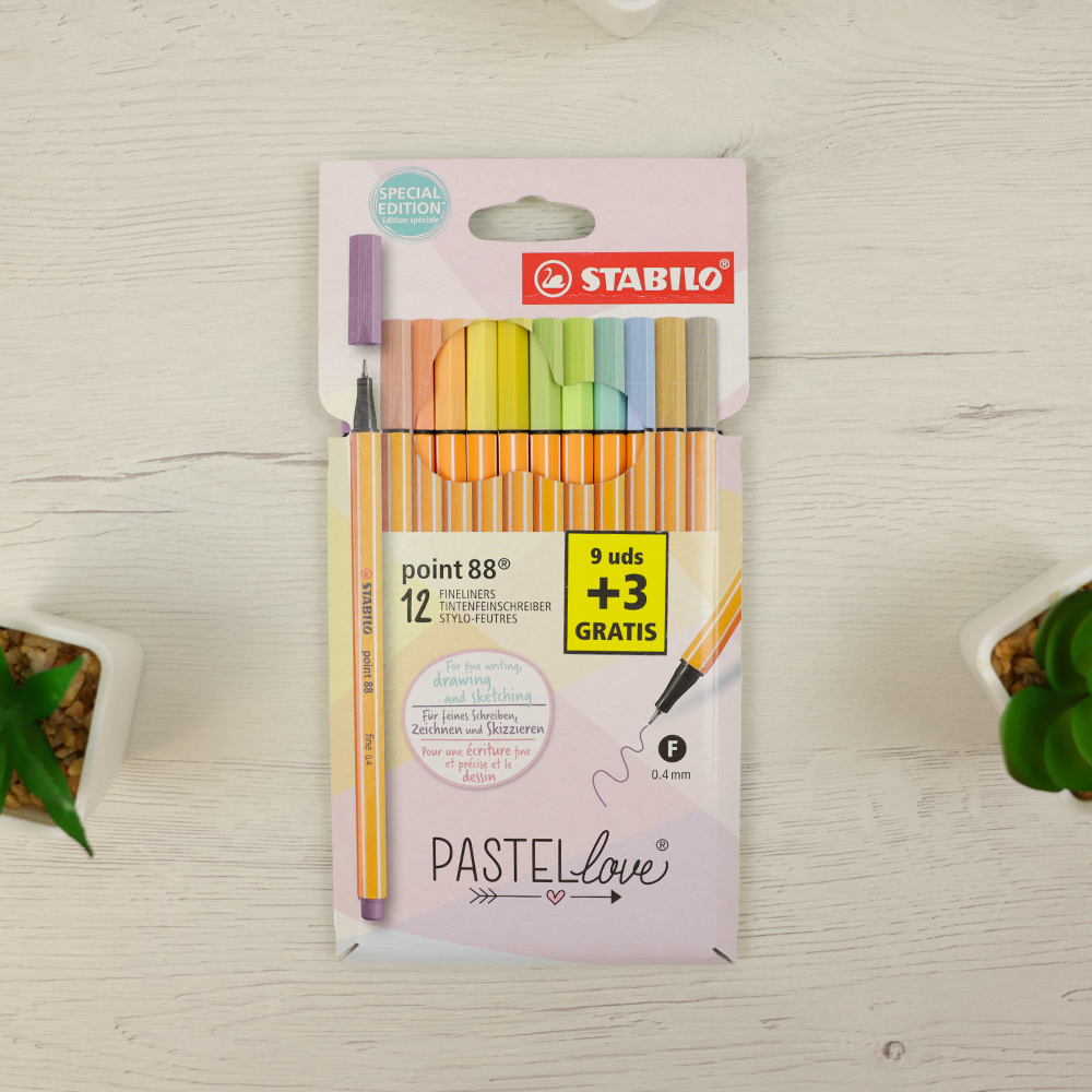 Pack 12 Colores Pastel Stabilo 88 