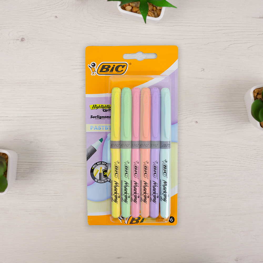 Pack Subrayadores Bic Highlighter Grip Pastel