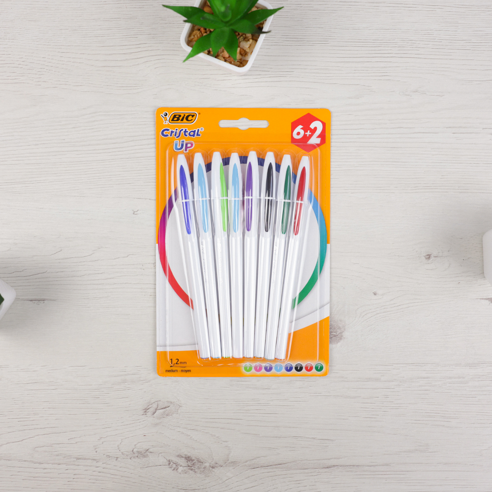 Pack Bolígrafo Bic Up Cristal 8 Unidades 