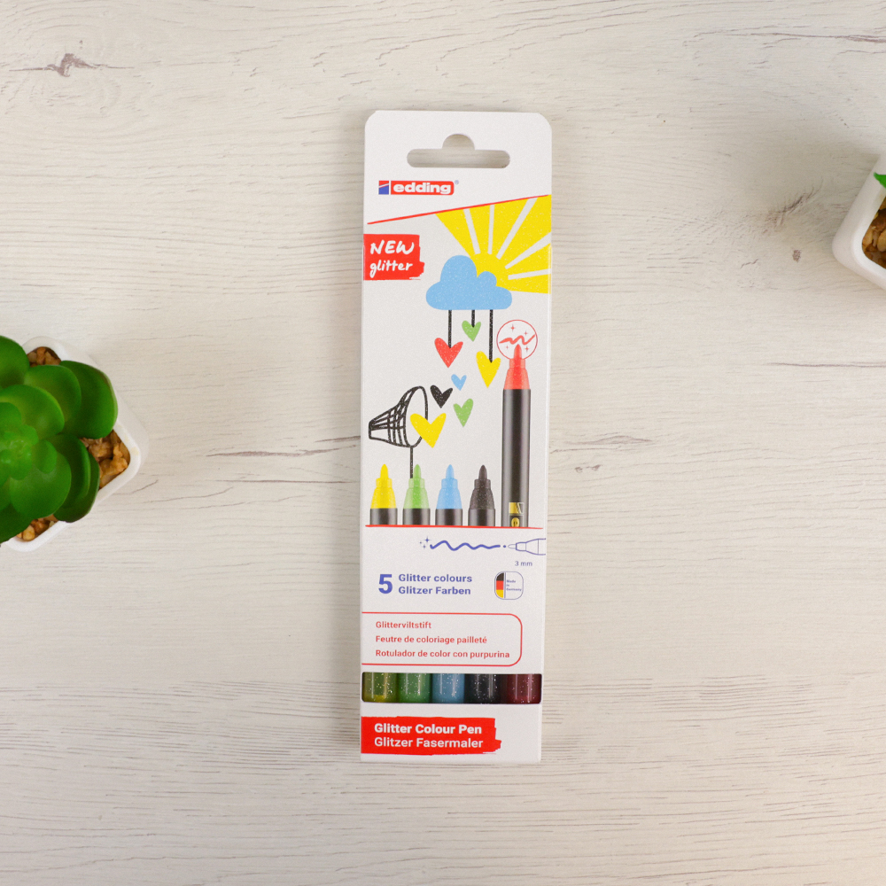 Pack 5 Rotuladores Edding 1200 Colores Glitter