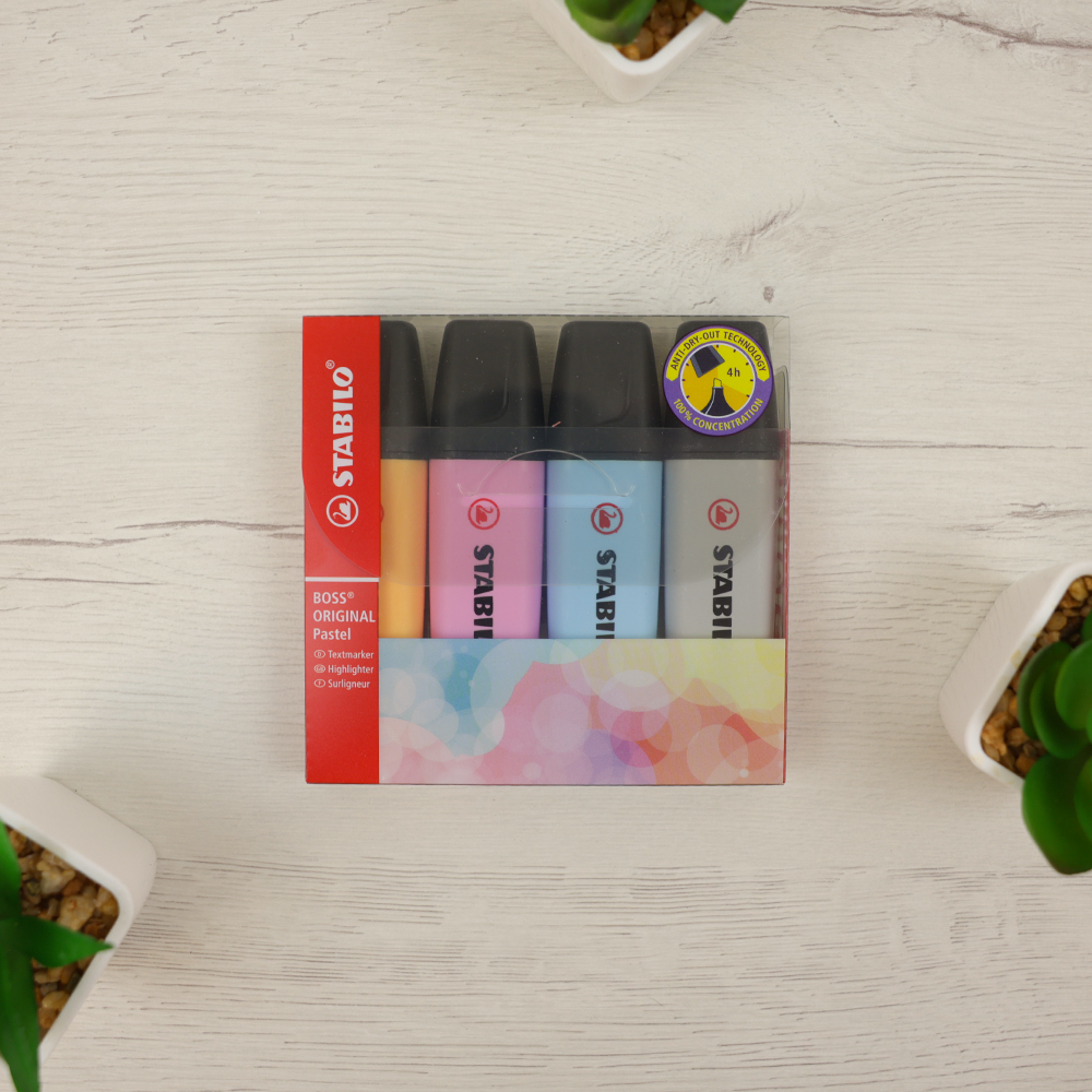 Pack 4 Subrayadores Stabilo Boss Colores Pastel