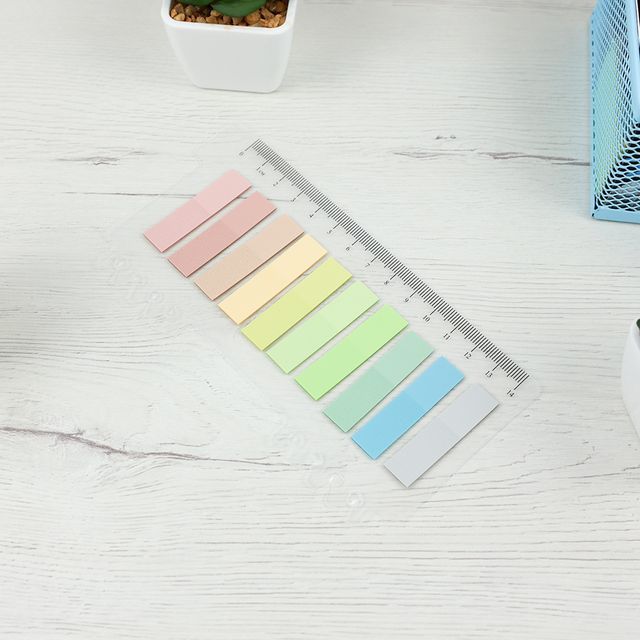 Marcapáginas Pastel Rectángulos con regla
