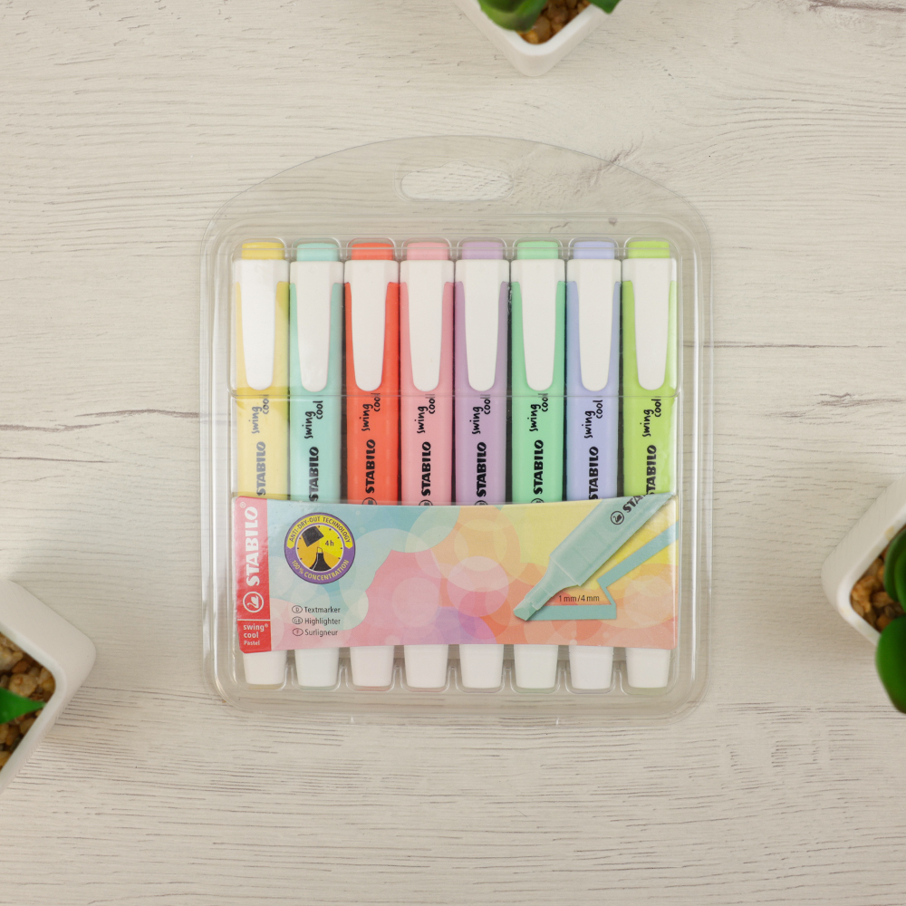 Pack 8 Subrayadores Stabilo Swing Cool Colores Pastel 