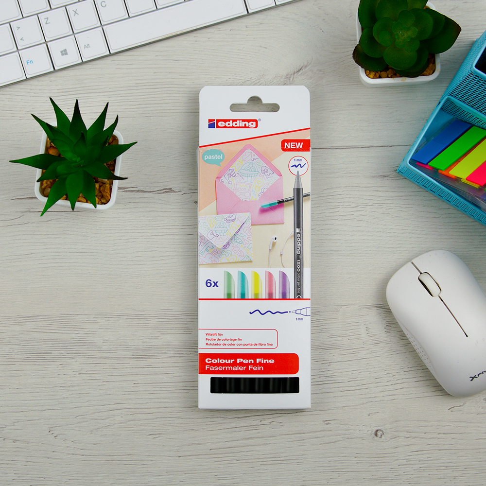 Pack 6 Rotuladores Edding Pastel 