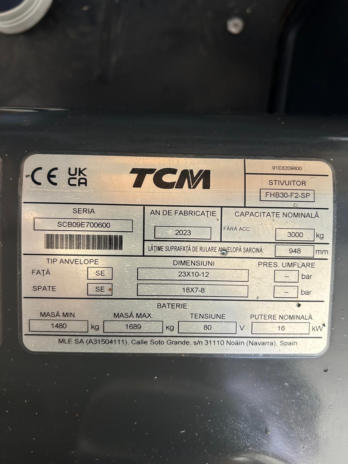 Stivuitor electric TCM FHB30 - imagine 5