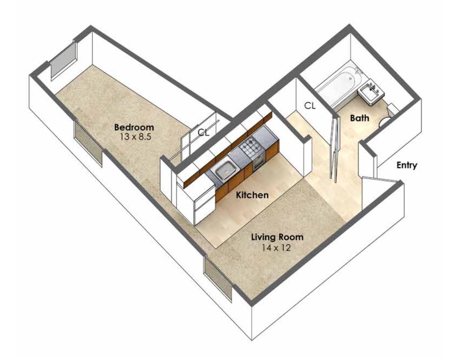 apt at Collegetown Terrace Apartments, South Quarry Street, Ithaca, NY, USA