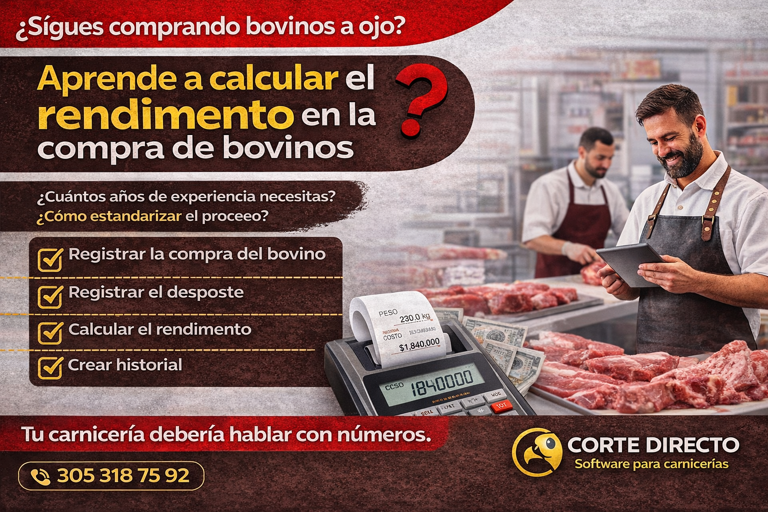 Cómo calcular el rendimiento en la compra de bovinos | Guía para carnicerías