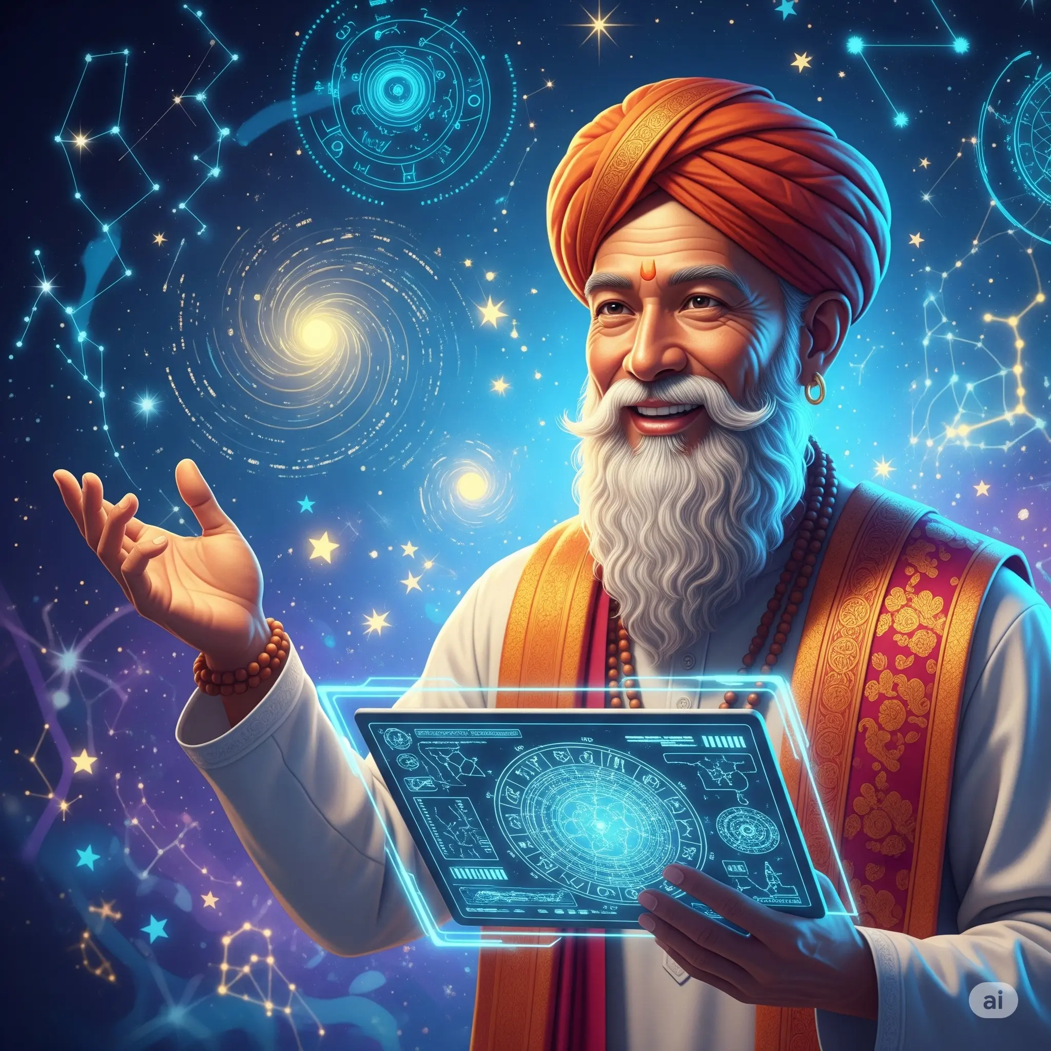 A screenshot of the Mystic Banana AI chat interface where a user can ask questions to a personal AI astrologer.