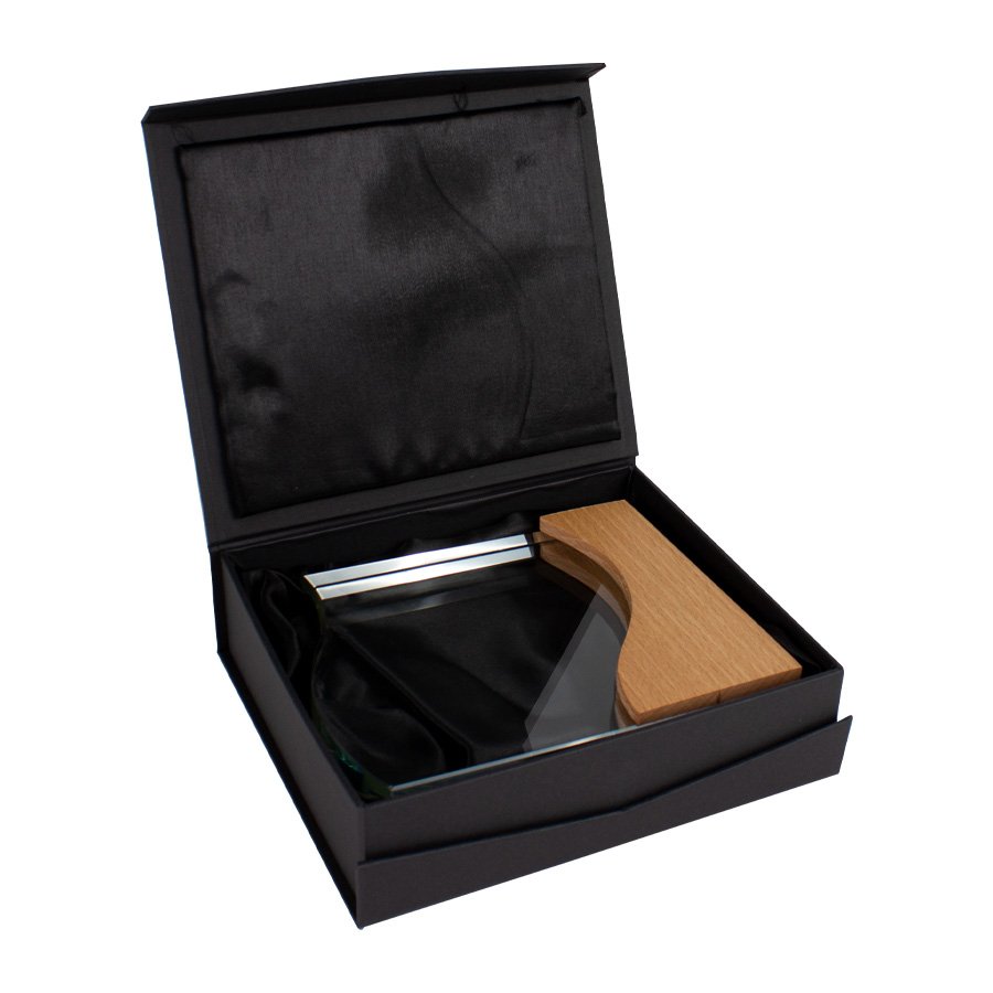 Trofeo Galvano de Madera y Cristal «Wave» — vista 4 · GF Group