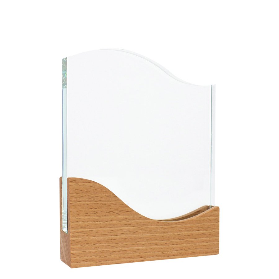 Trofeo Galvano de Madera y Cristal «Wave» · GF Group