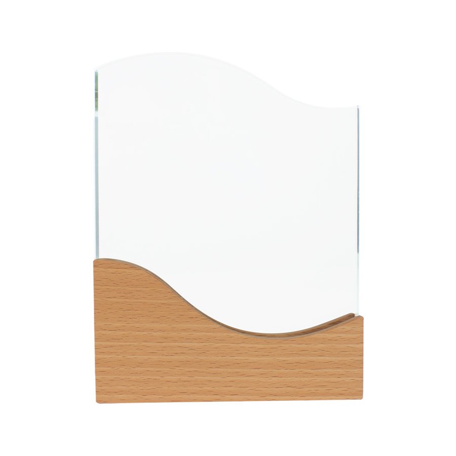 Trofeo Galvano de Madera y Cristal «Wave» — vista 3 · GF Group