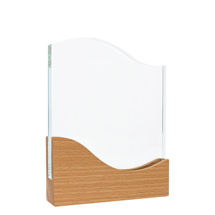 Trofeo Galvano de Madera y Cristal «Wave»