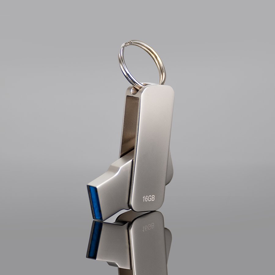 USB 3.0 Pendrive «Swivel» de Acero inoxidable 16GB · GF Group