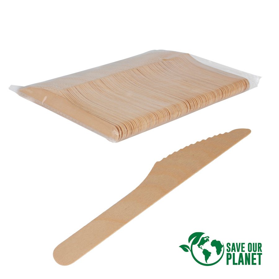 Bolsa con 100 cuchillos de madera de Abedul · GF Group