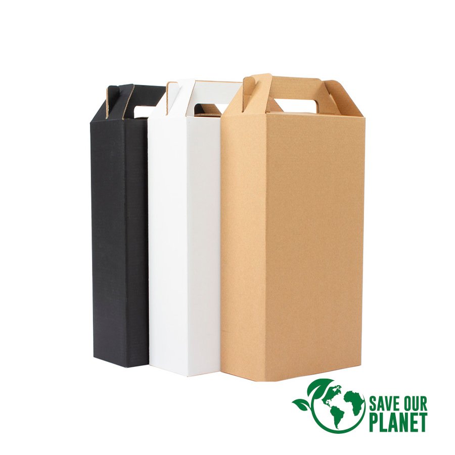 Caja autoarmable con asas, para 2 botellas de Vino · GF Group