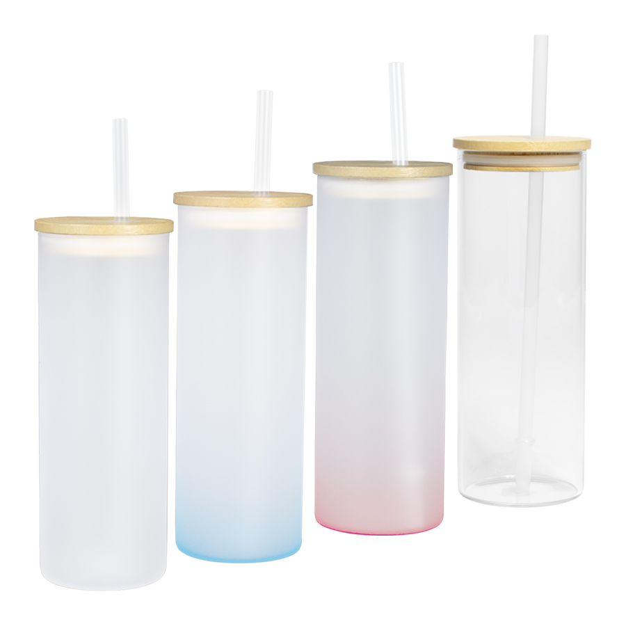 Botella Vidrio Borosilicato Sublimación, tapa Bamboo 500cc — Botellas, termos y mugs · GF Group