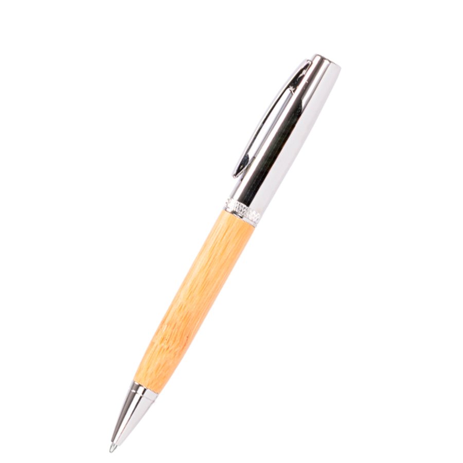 Bolígrafo metálico «AIRLIE» con grip de bamboo y estuche. — vista 2 · GF Group