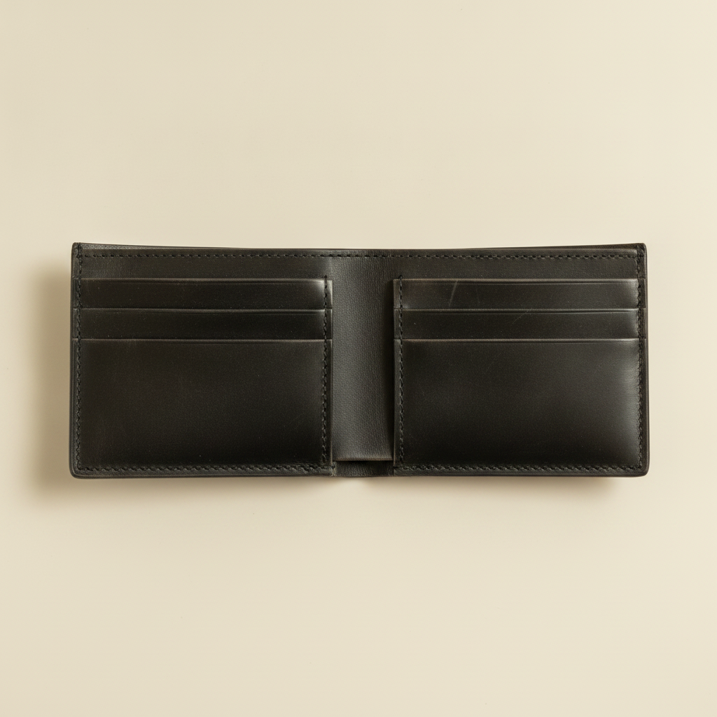 BILLETERA BIFOLD DE CUERO color Negro — vista 2 · GF Group