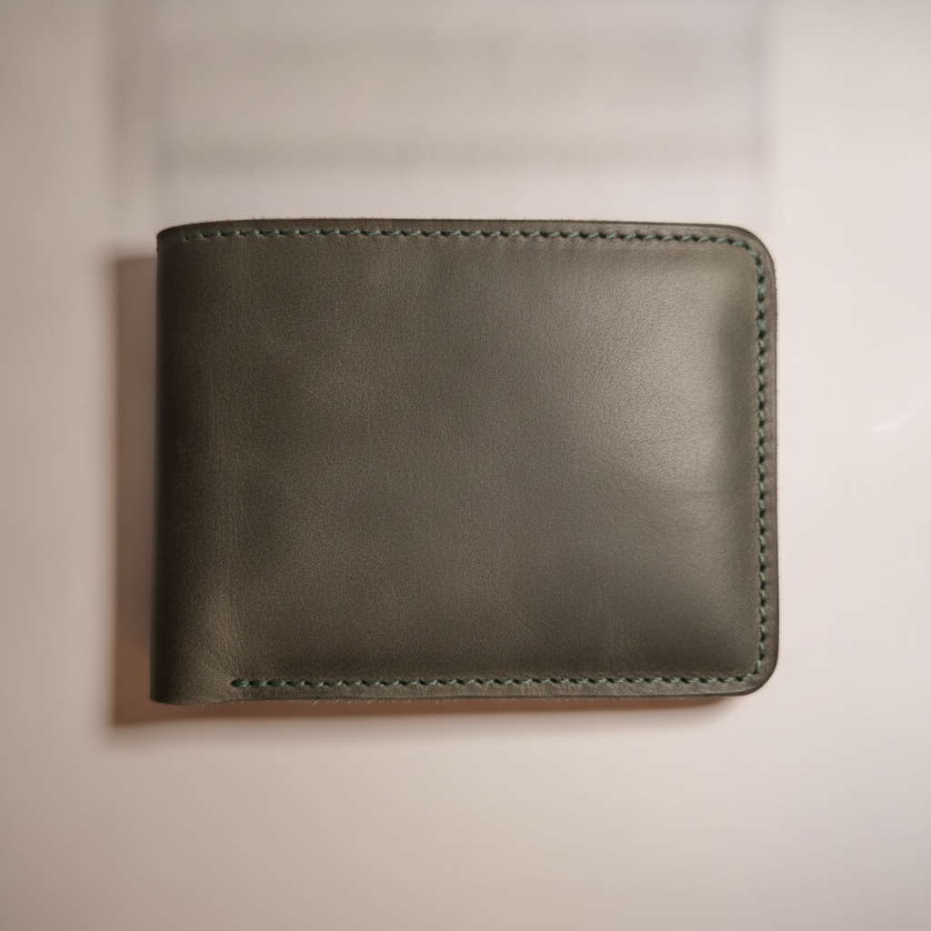 BILLETERA BIFOLD DE CUERO color Verde oliva · GF Group