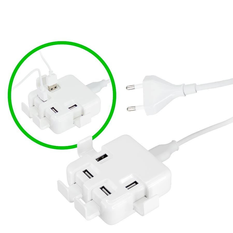 Hub USB 4 Puertos Power Strip — vista 2 · GF Group