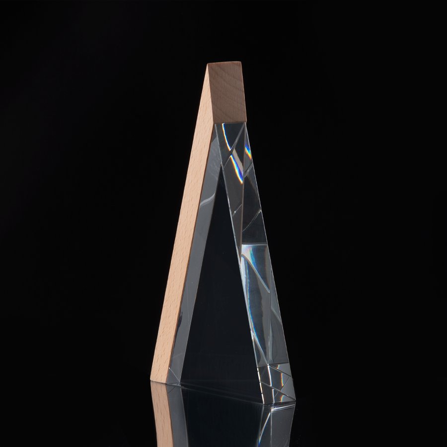 Trofeo Galvano de Madera y Cristal «Triangle» — vista 4 · GF Group