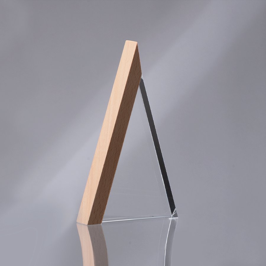 Trofeo Galvano de Madera y Cristal «Triangle» — vista 5 · GF Group