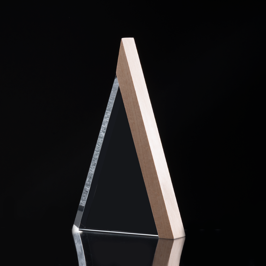 Trofeo Galvano de Madera y Cristal «Triangle»