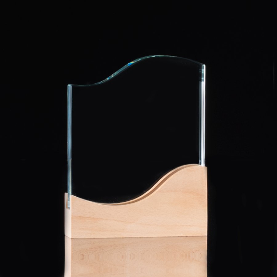 Trofeo Galvano de Madera y Cristal «Curve» · GF Group