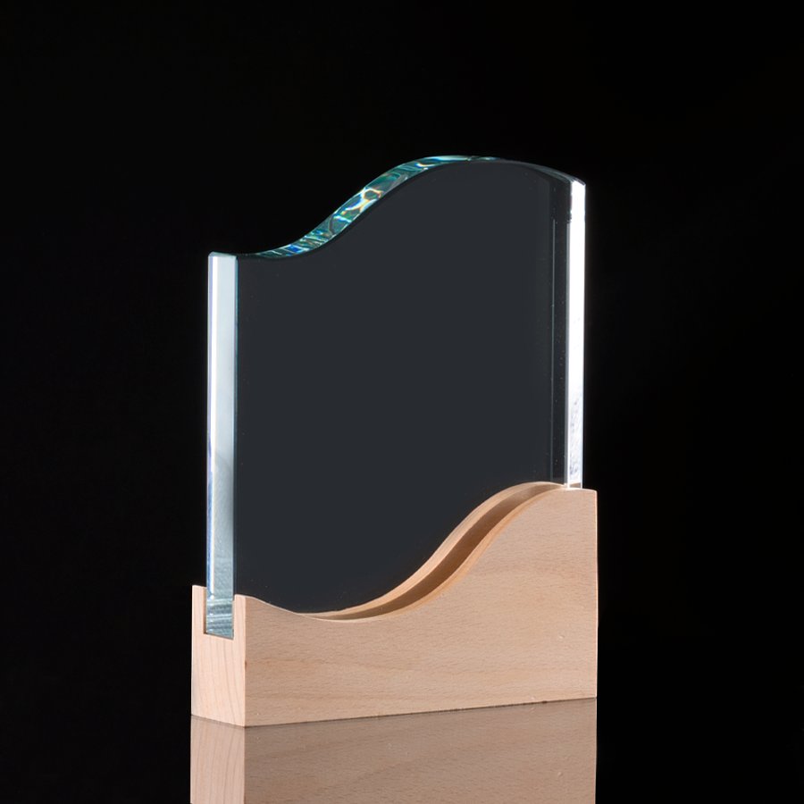 Trofeo Galvano de Madera y Cristal «Curve» — vista 4 · GF Group